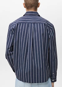 Regular-fit striped 100% cotton shirt