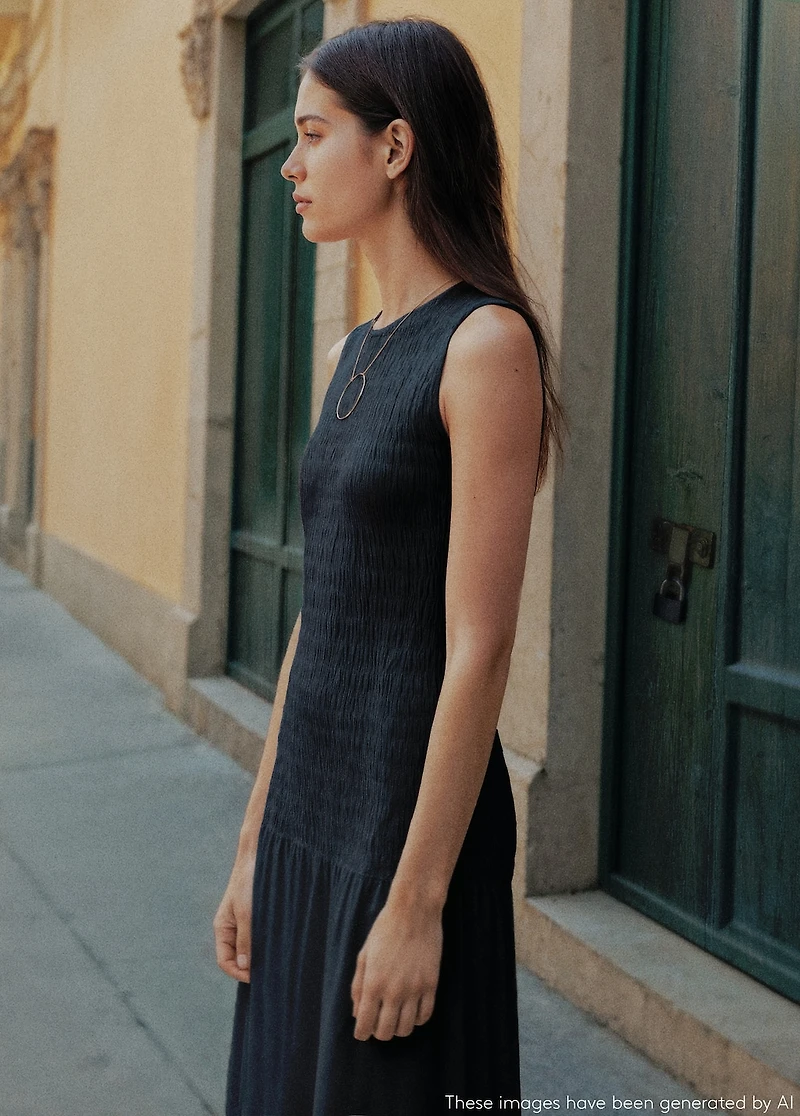 Long dress with ruffled detail