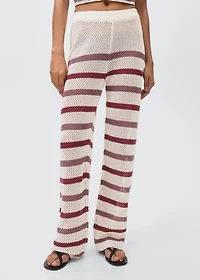 Knit pants with stripes