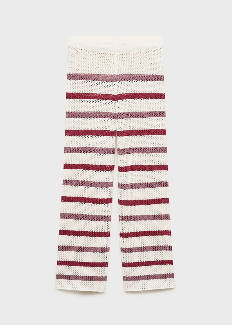 Knit pants with stripes
