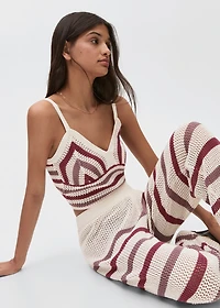 Knit pants with stripes