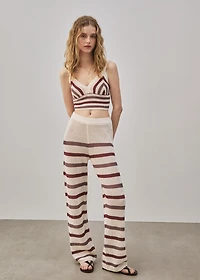 Knit pants with stripes