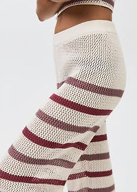 Knit pants with stripes
