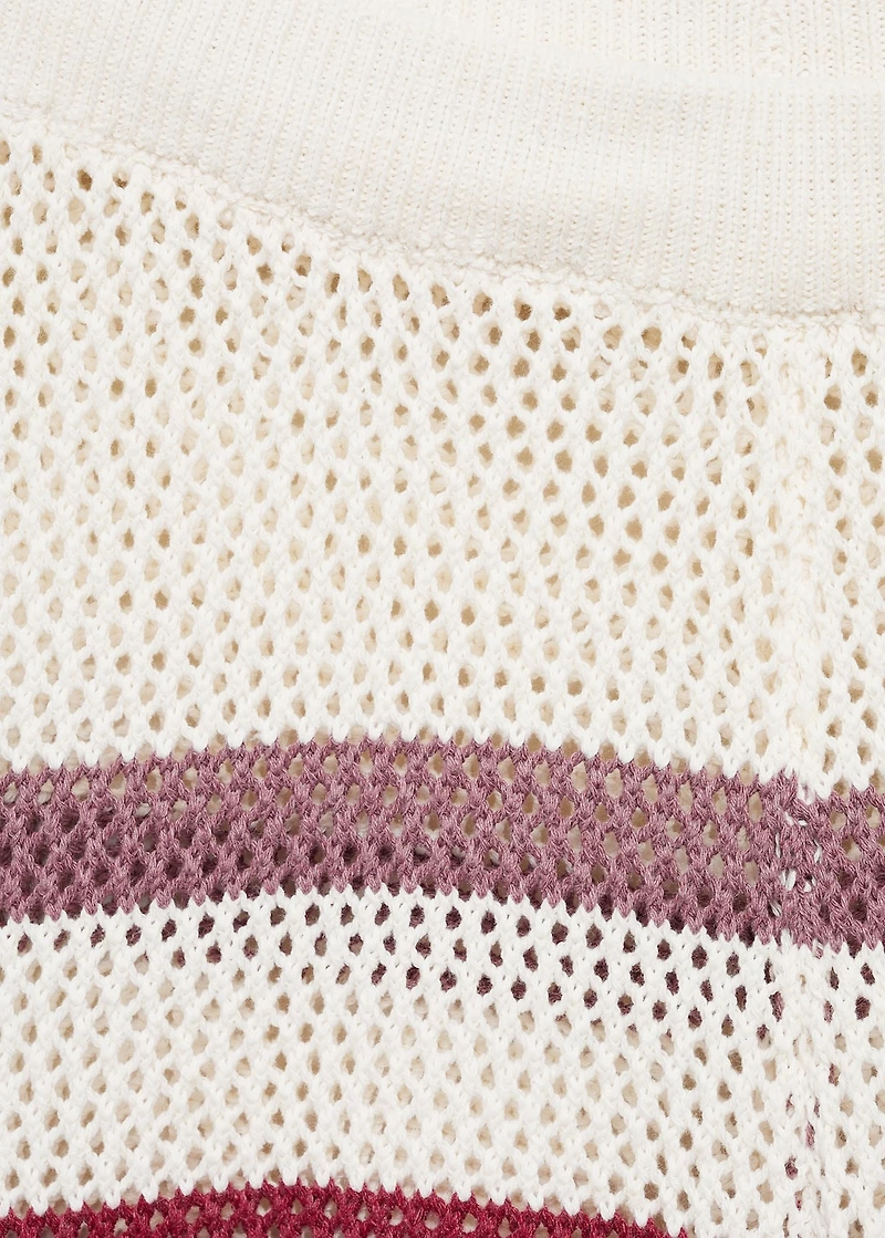 Knit pants with stripes