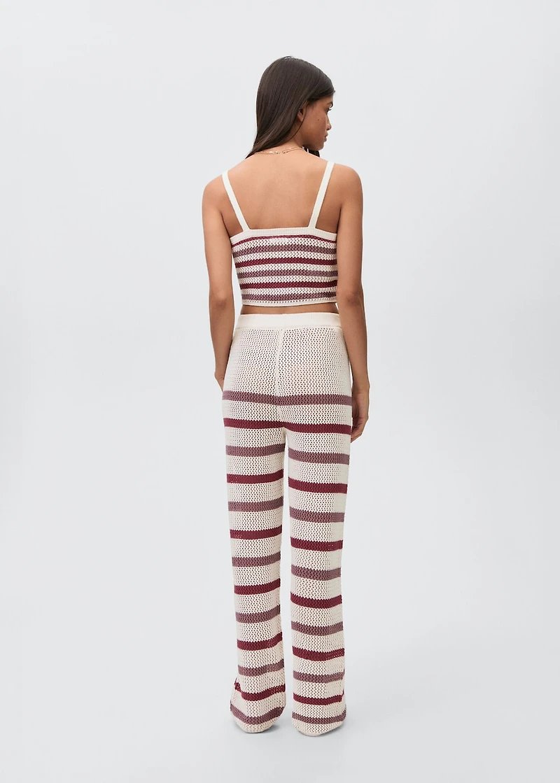 Knit pants with stripes