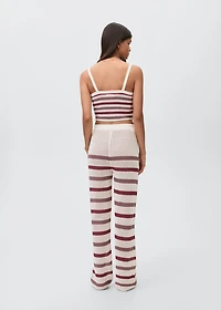 Knit pants with stripes