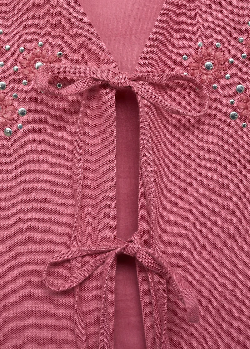 Embroidered vest with bows