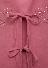 Embroidered vest with bows