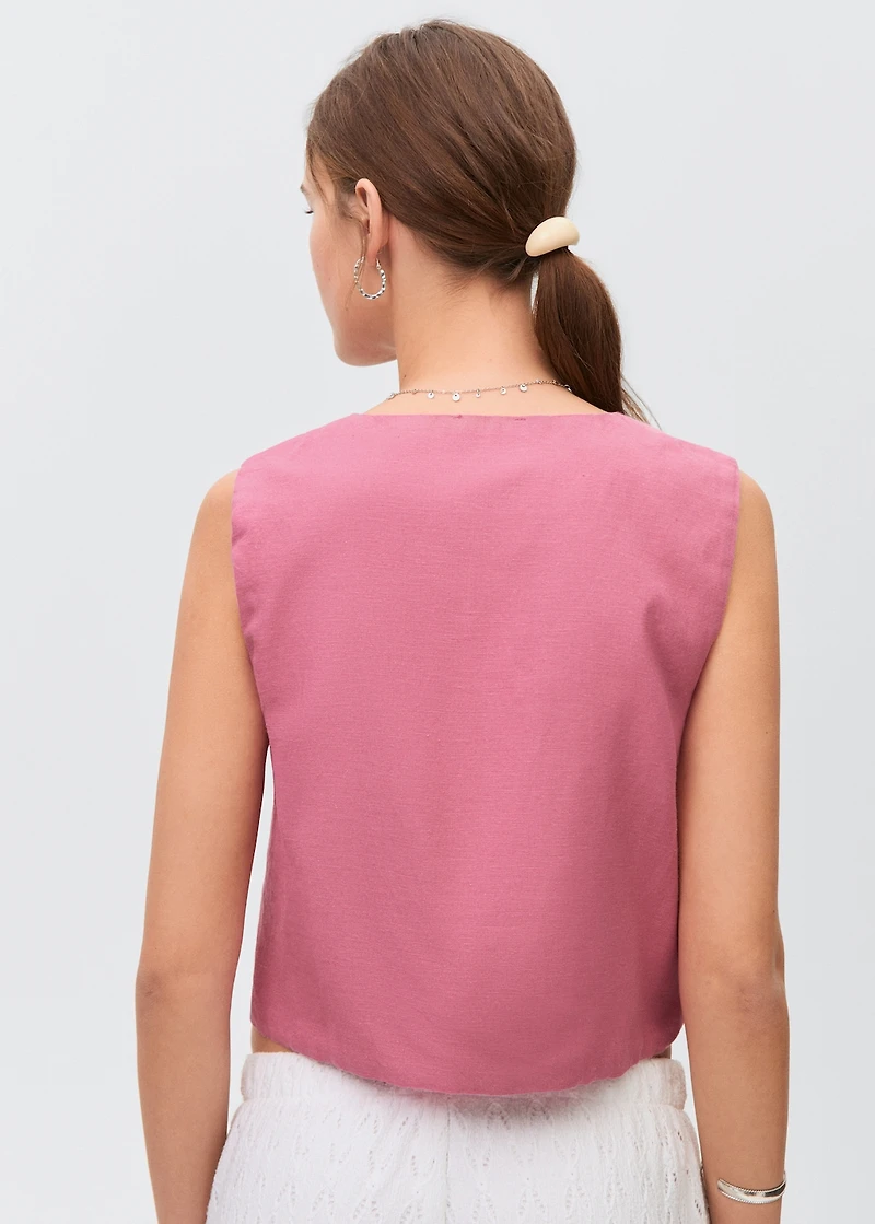 Embroidered vest with bows