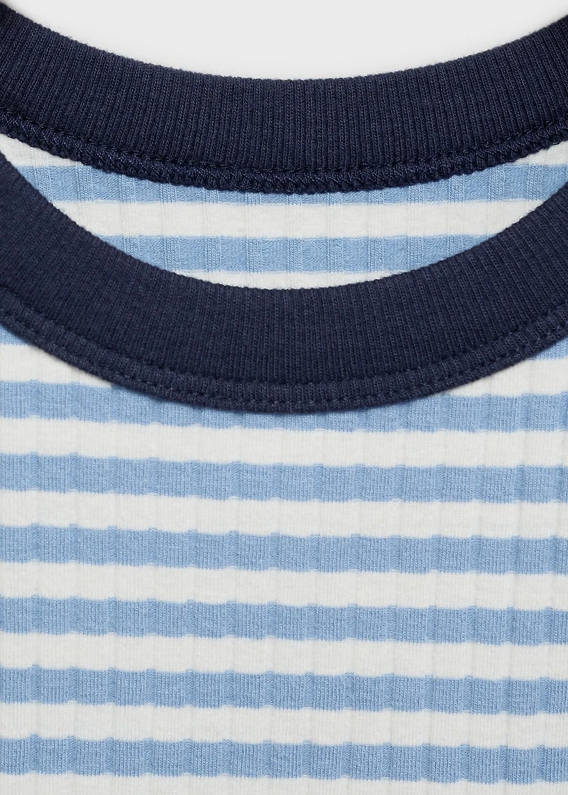 Striped cotton-blend top