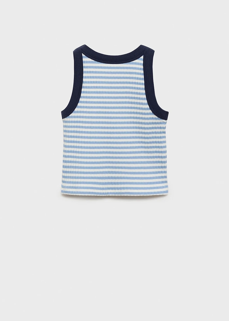 Striped cotton-blend top