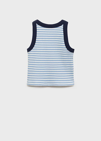 Striped cotton-blend top