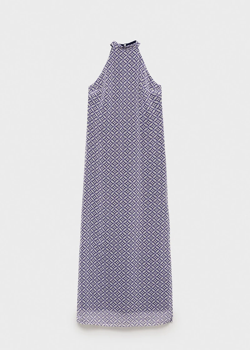 Halter-neck printed dress