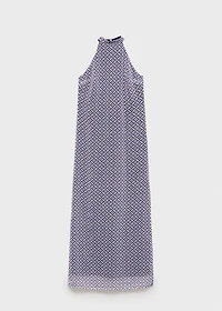 Halter-neck printed dress