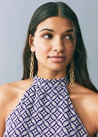 Halter-neck printed dress