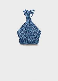 Halter-neck printed top