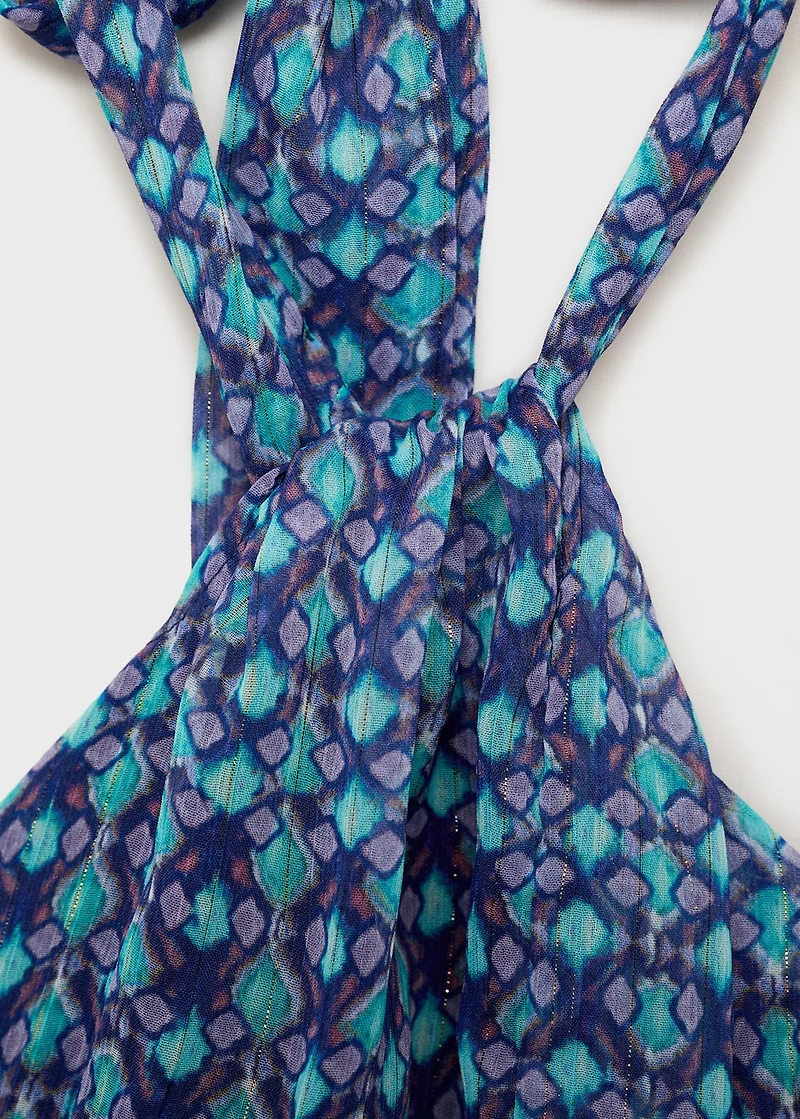 Halter-neck printed top