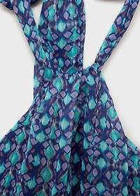 Halter-neck printed top