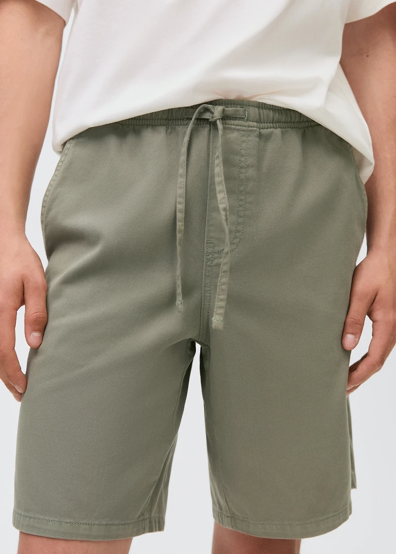 Cotton shorts with drawstring