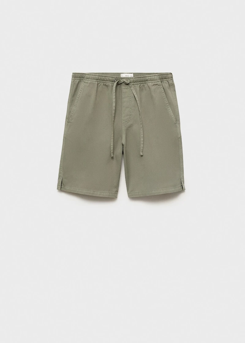 Cotton shorts with drawstring