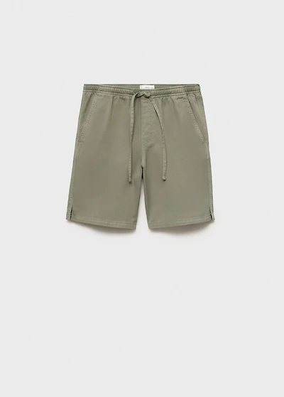 Cotton shorts with drawstring