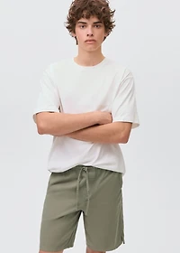 Cotton shorts with drawstring