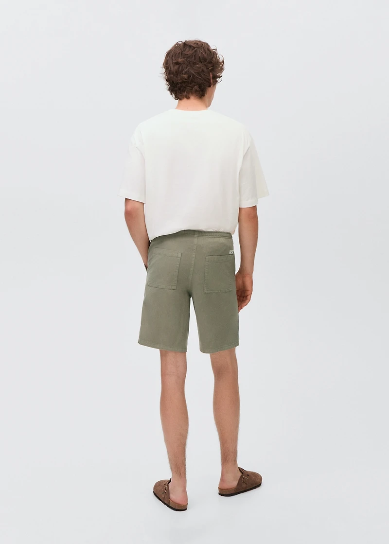 Cotton shorts with drawstring