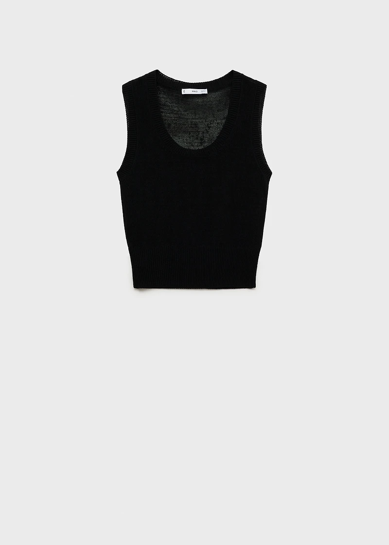 Low-neck knitted top