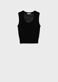 Low-neck knitted top