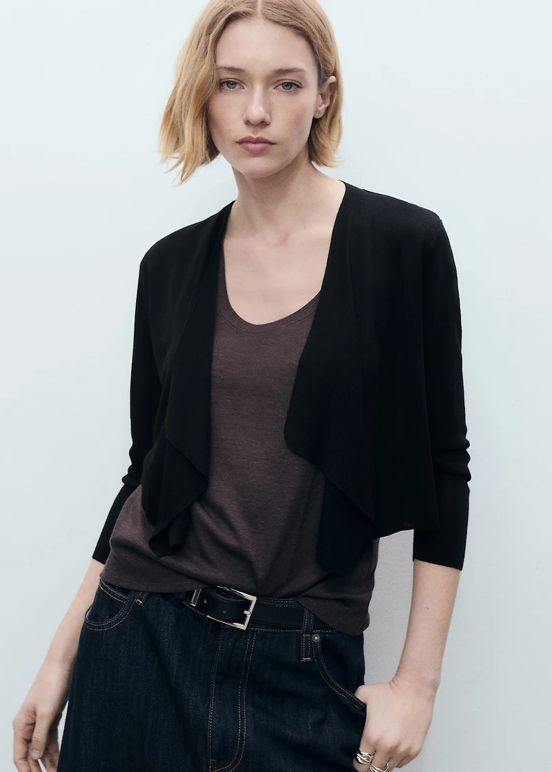 Knitted cropped cardigan