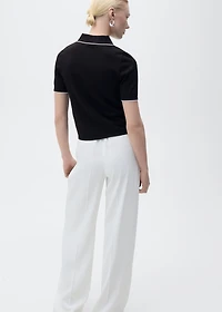 Polo-neck sweater with contrasting trims