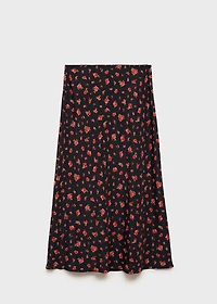 Long floral flared skirt