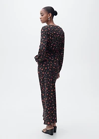 Long floral flared skirt