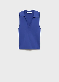 Polo-neck knitted top