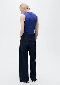 Polo-neck knitted top