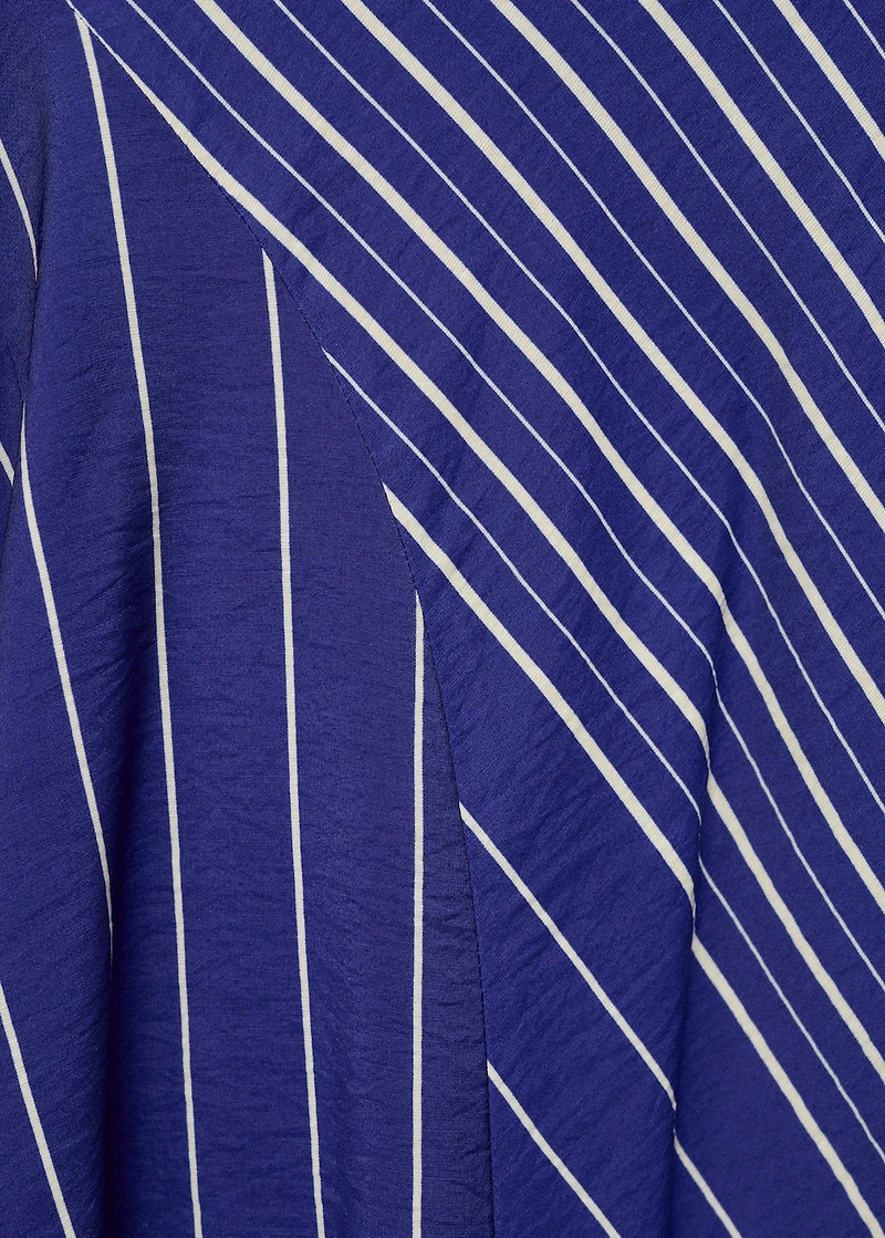 Striped midi-skirt with belt