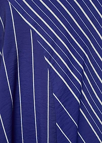 Striped midi-skirt with belt