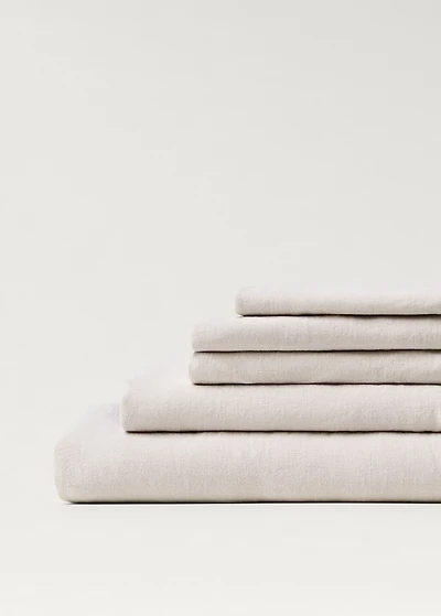 Washed linen top sheet for 135/140 cm bed