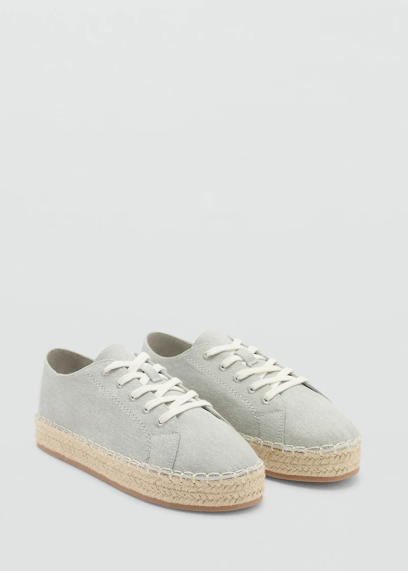 Lace-up cotton espadrilles