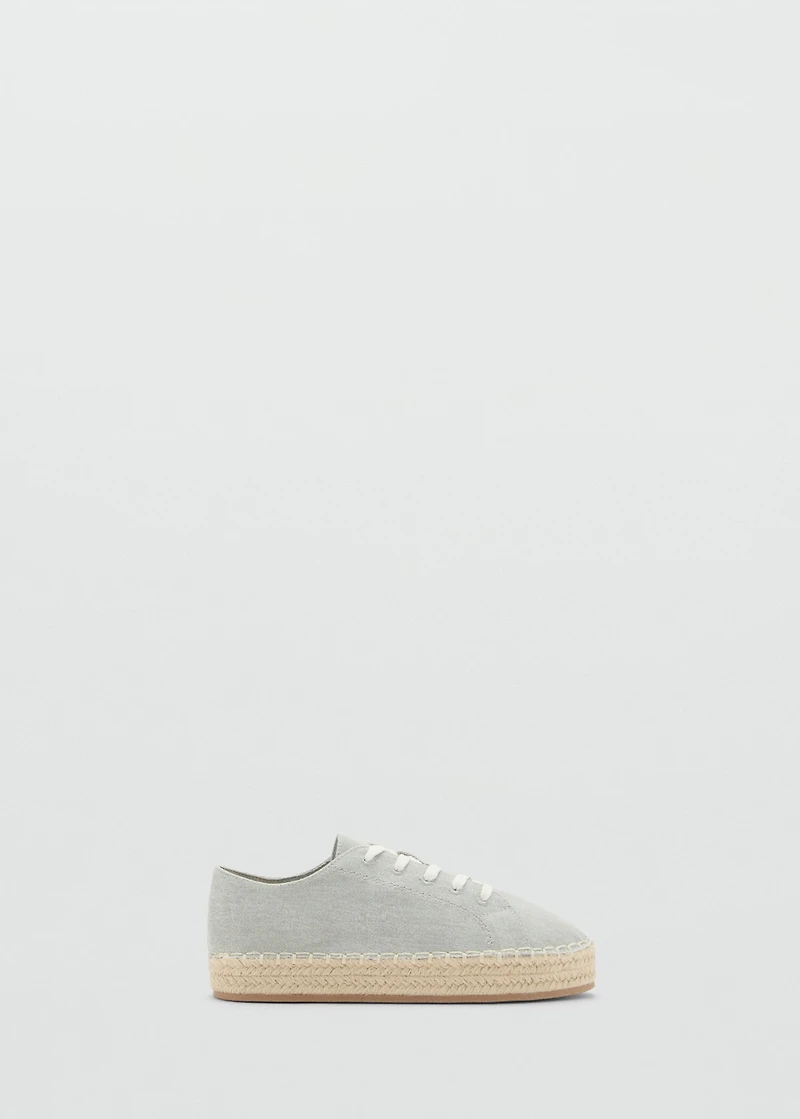 Lace-up cotton espadrilles