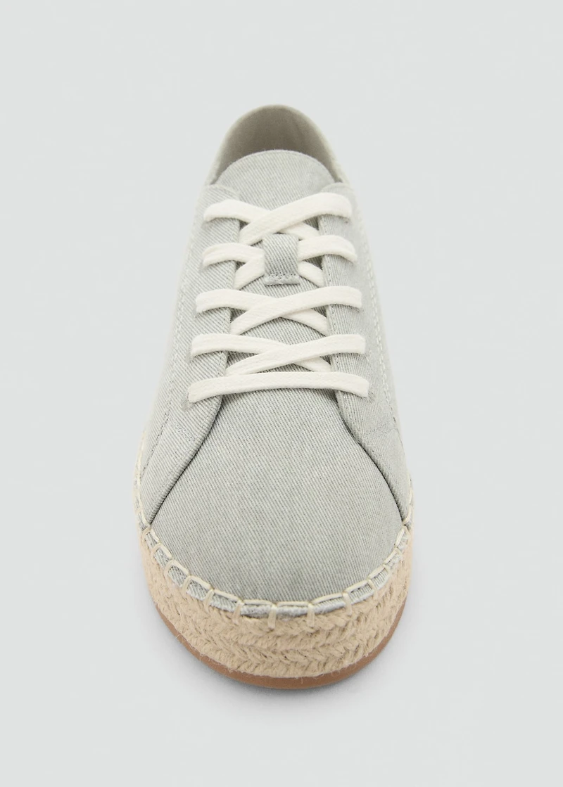 Lace-up cotton espadrilles