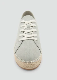 Lace-up cotton espadrilles