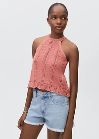 Openwork knit top
