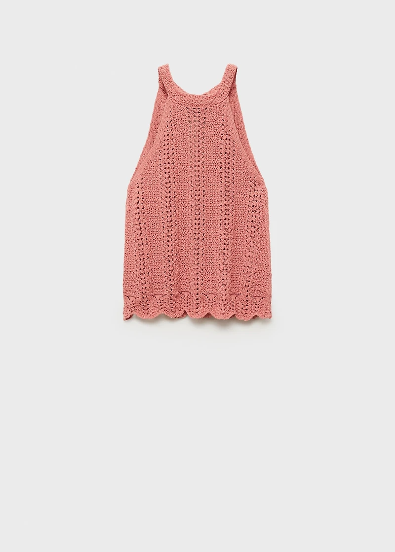 Openwork knit top