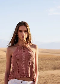 Openwork knit top