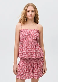 Printed pleated skirt