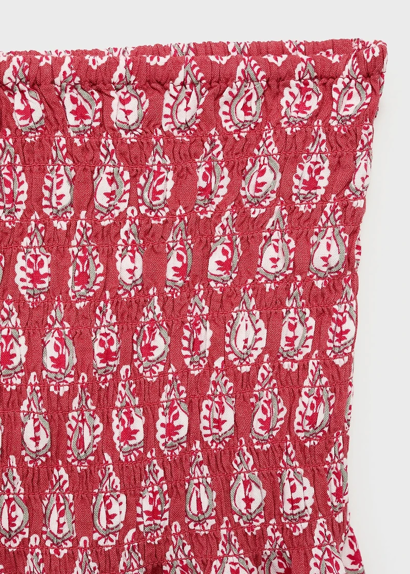 Printed pleated skirt