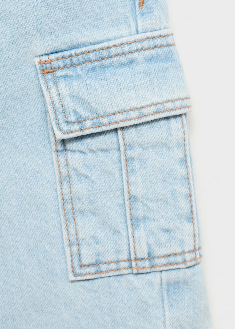 Denim cargo shorts