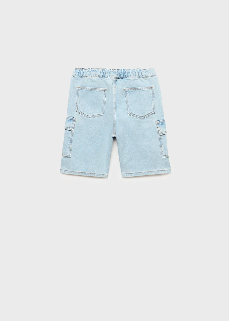 Denim cargo shorts