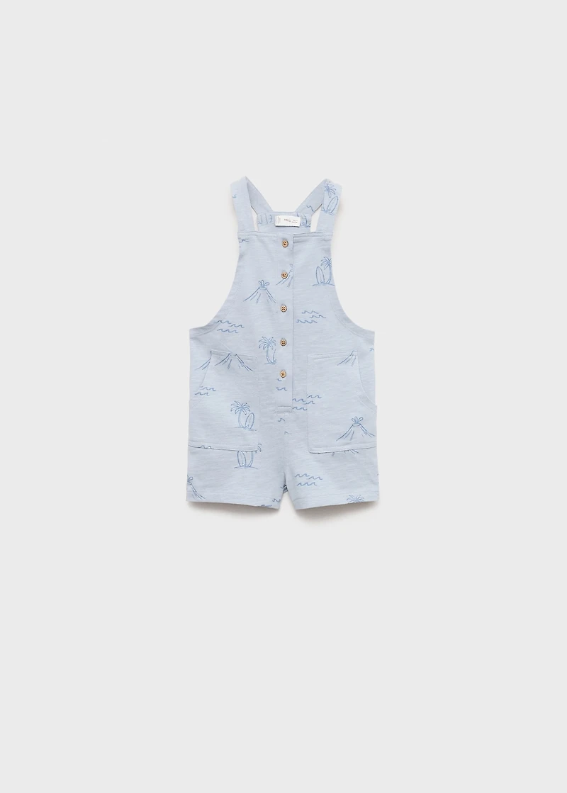 Palm-print dungarees